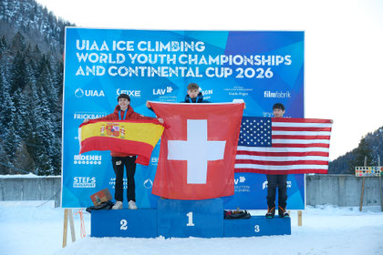 UIAA Ice Climbing Youth World ChampShips 2026 Podium U18 Speed Male