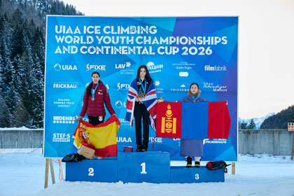 UIAA Ice Climbing Youth World ChampShips 2026 Podium U18 Speed Female
