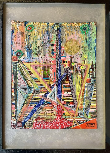Abstraktes Acrylkunstwerk „ISOTROPIE“ von Andreas Alka („FLoYd“). Thematisiert soziale Gleichwertigkeit und gesellschaftliche Spannungen durch farbintensive, strukturierte Flächen. Inspiriert vom Konzept der Richtungsunabhängigkeit in sozialen Systemen.