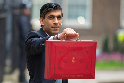 UK chancellor Rishi Sunak before giving his 2021 budget speech.