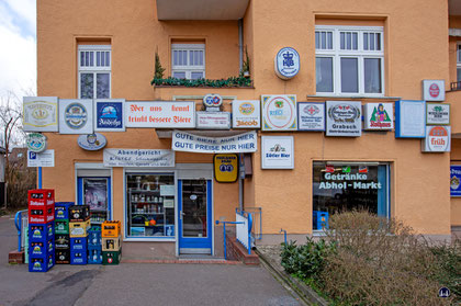Grabsch Getränkemarkt Lichterfelde, Ladenansicht.