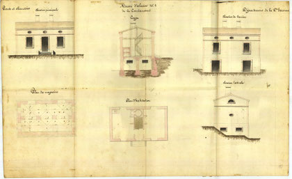 Plan de la maison éclusière de Lacourtensourt  N°2.
