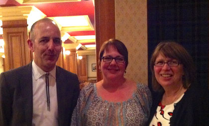 Chris Priestley, me, and Angus Book Awards organizer extraordinaire, Moyra Hood