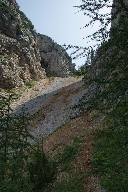 Das Kärntnertörl beim Abstieg nach Nordwesten