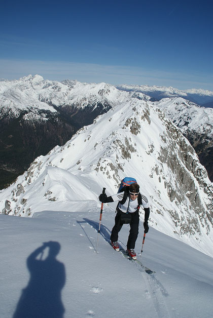 Die letzten Meter hinauf zu unserem Endpunkt, einem Vorgipfel des Monte Zermula