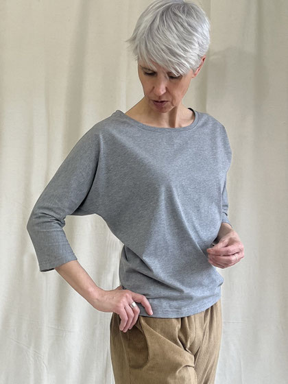FLEDERMAUS SHIRT  / grau-meliert