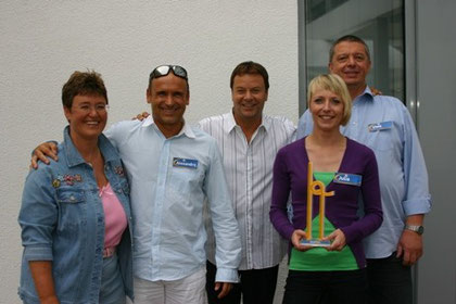 mit dem gesamten Rateteam: v.l.n.r. Kerstin, Alexandro aus Trebur, Jörg Bombach, Julia aus Dautphetal und Uwe aus Calden