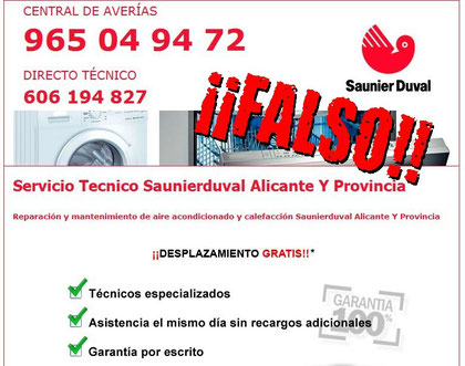 Estafa servicio tecnico pirata saunier duval