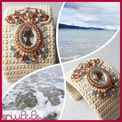 Dascha - bracciale in seta con ricamo a perline