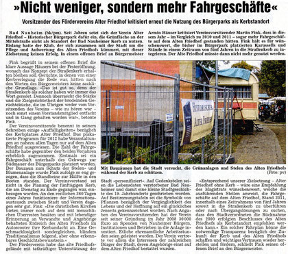 Wetterauer Zeitung vom 11. Oktober 2012