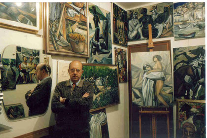 2001 - L'artista nel suo studio di Torino