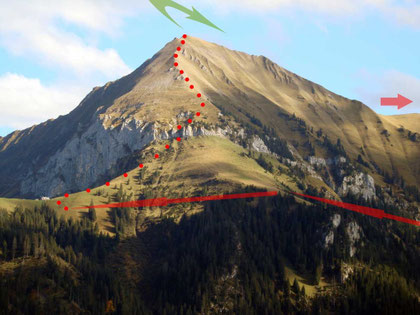 Das Morgenberghorn mit der Route