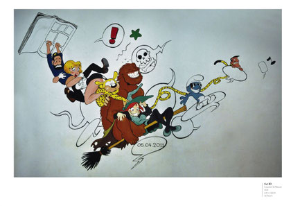 Fresque peinte par Olsen lors de la Nuit de la BD (2011)