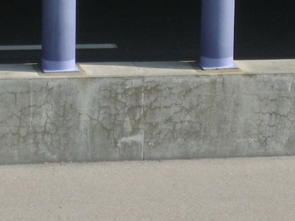 AAR cracks on concrete pedestals of a gallery construction