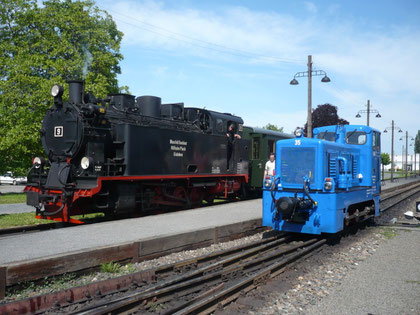 Lok 9 und Lok 35 in Benndorf am 24.5.09 © Maurice Ansorge