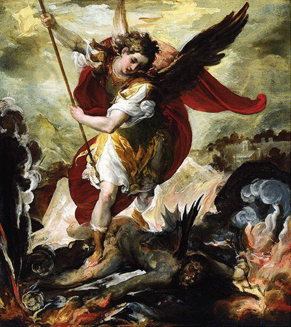 the Arch-Angel Michael, binding satan (izlam)