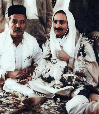  Meher Baba with his uncle Rustom Masaji Irani.Image rendition by Anthony Zois.