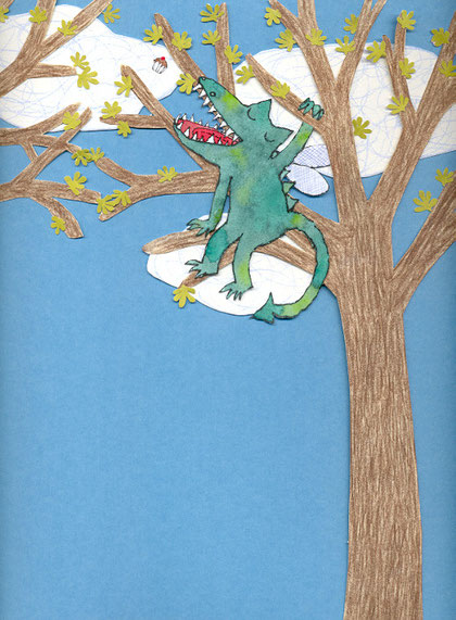 Lola Renn Illustration, Drache im Baum, Bilderbuch