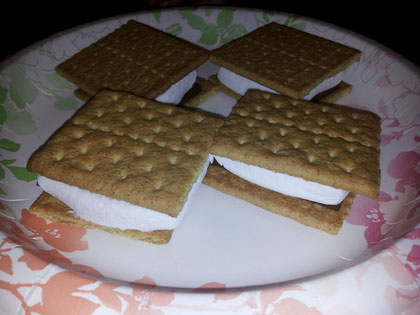 Keks, Schokolade und Marshmallow! Und das warm, eigentlich fürs Lagerfeuer, aber auch mega lecker aus der Mikrowelle!! :-)