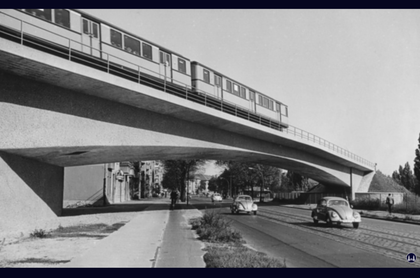 Hochbahn-Brücke Scharnweberstraße um 1960