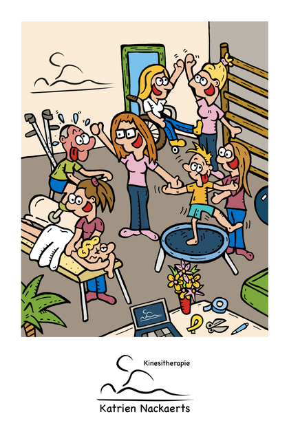 Dirk Van Bun Illustraties & Vormgeving - Bedrijfsillustraties - Kinesitherapie: Print op A3