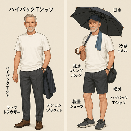 ハイバックTシャツ
