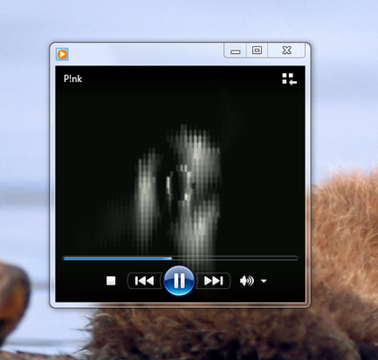 Windows Media Player 12 (Wiedergabefenster - Musik. Visualisierung mit Batterie)
