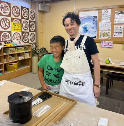 うどん作り体験学校