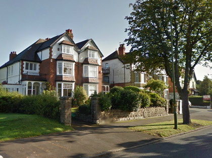 Houses on Bunbury Road built shortly after the demolition of Middleton Hall, which would have stood to the rear here. Image from Google Streetview - click to go to Google Maps.