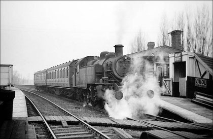 Ivatt 2-6-2T 41370 at Chester Road Station, Four Oaks-to-New Street 25 February 1956, the last day of steam operation. Photograph courtesy of Robert Darlaston 'All Rights Reserved'