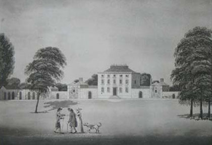 Moseley Hall, home of Lady Carhampton, drawn at the time of the 1791 Riots by P H Witon Jnr. Image believed to be in the public domain.
