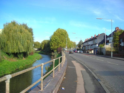 The River Tame alongside Witton Road. Image by Antony Dixon on Geograph SP0891 reuse permitted under Creative Commons licence Attribution-ShareAlike 2.0 Generic (CC BY-SA 2.0)