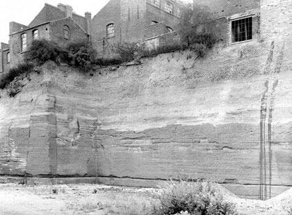 Sandstone quarry at Key Hill. Image from the British Geological Survey website, Geoscenic by J Rhodes in 1921 and used in accordance with the terms and conditions on that website