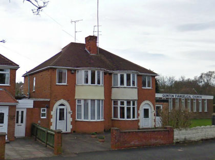 Private houses typical of the district in Worlds End Lane near the junction with Ridgacre Road - Click to go to Google Maps. The church (right) stands on the site of Worlds End Farm.