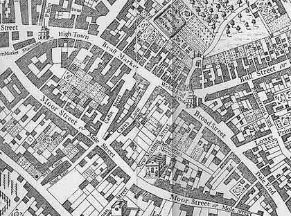 Westley's map of 1731 is oriented with west at the top.