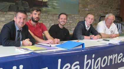 De gauche à droite, Julien Bodolec, Maxime Kerrien, Yohann Guillerm, Mathieu Saluden et Denis Person.