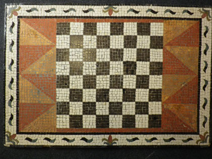 mosaïque pour dessus de table échiquier ou damier