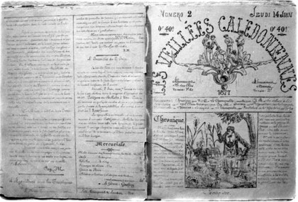 LES VEILLÉES CALÉDONIENNES (huitième page du n°1 et première du n°2, du 14 juin 1877)
