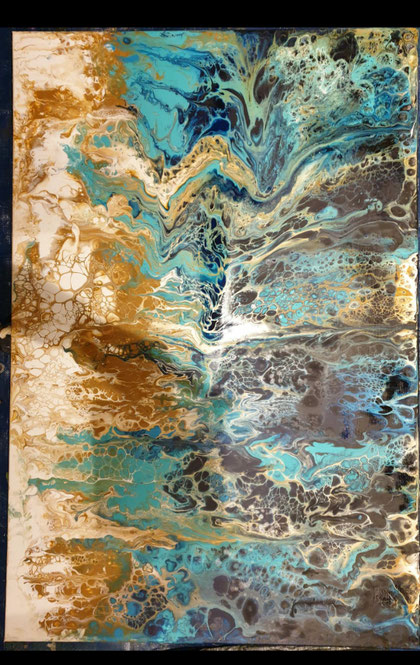 120x90cm. Abstract in opdracht