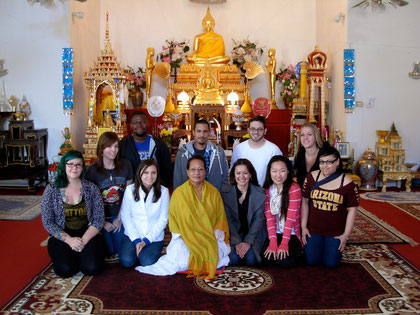 ASU students in the Ethnographic Field Lab visit the Wat Promunkaram Buddhist Temple in Waddell (way-west Valley). 1-20-12
