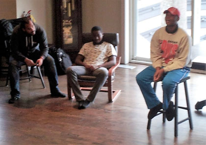 Young leaders sharing and encouraging one another on a retreat