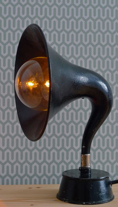 Findling-Lampe "Schreihals" (klein); alter Lautsprecher, dimmbar; verkauft
