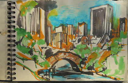 N.Y. Steinbrücke im Central Park