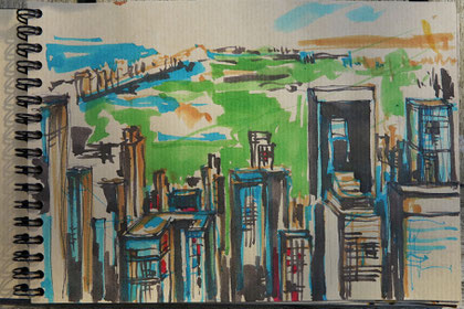 N.Y. Blick uptown vom Rockefeller Center