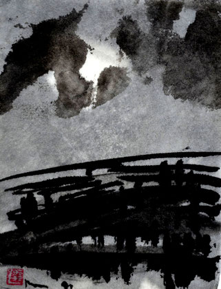 Vollmond/sumi-e/1991/10,0x13,3 cm/ ID: U41-3809