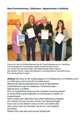3-Sterne-Bewertung vom "Deutschen Tourismusverband"