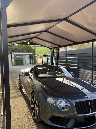 Abri voiture en acier et toile tendue - Decofer & Alu, Pergolas des 2  Savoie｜Savoie, Isère et Haute-Savoie