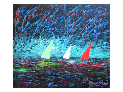 Sails   Acrylic on canvas  80x70 cm  2007