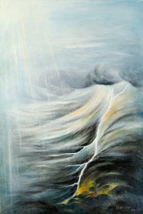 DIE SONNE TÖNT NACH ALTER WEISE 2005, Öl auf Leinwand, 80 cm x 120 cm