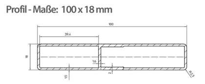 Profil 100 x 18 mm